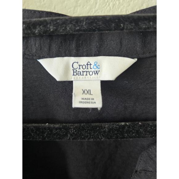 Black Sleeveless Midi Shirt Dress Croft & Barrow Belted Button Front Size XXL - Picture 3 of 8